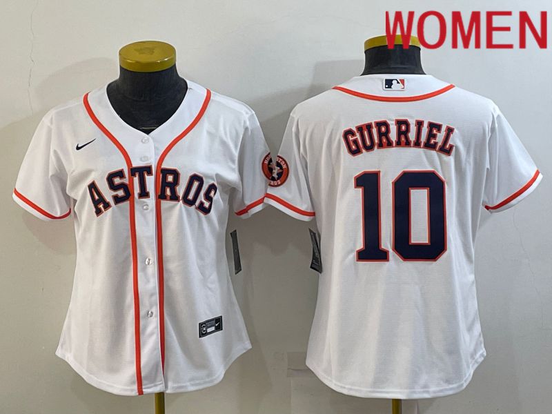 Women Houston Astros #10 Gurriel White Game Nike 2022 MLB Jersey->women mlb jersey->Women Jersey